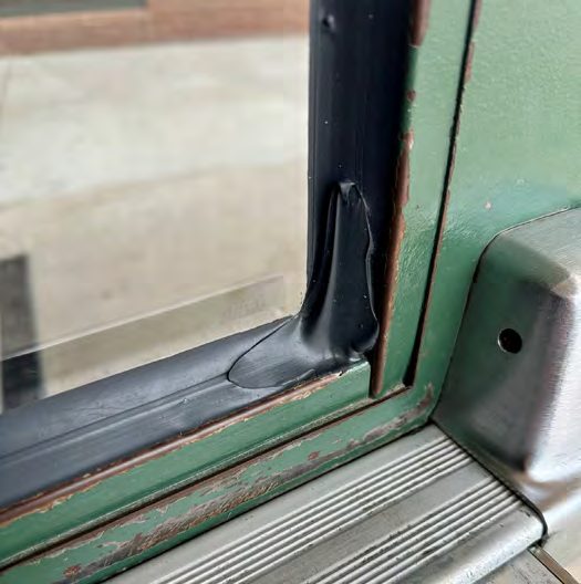Attachment with no film — and a patch that isn’t one: A patch with exposed edges and gaps.